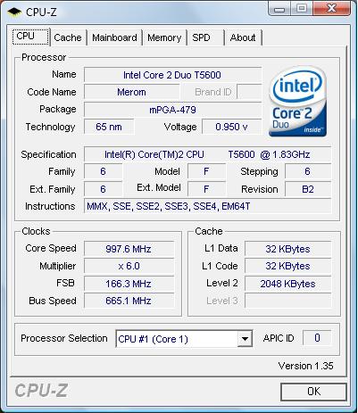 Lenovo 3000 V100: процессор