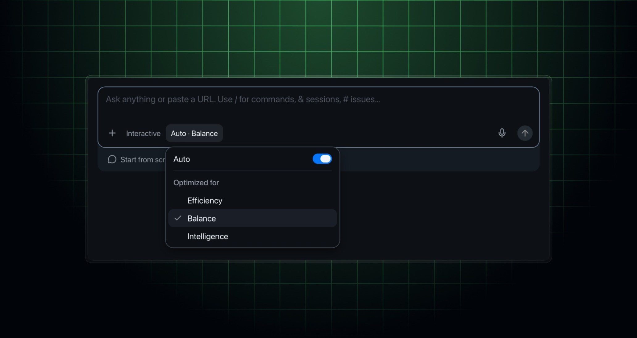 Меню выбора режима автоматической маршрутизации моделей в GitHub Copilot