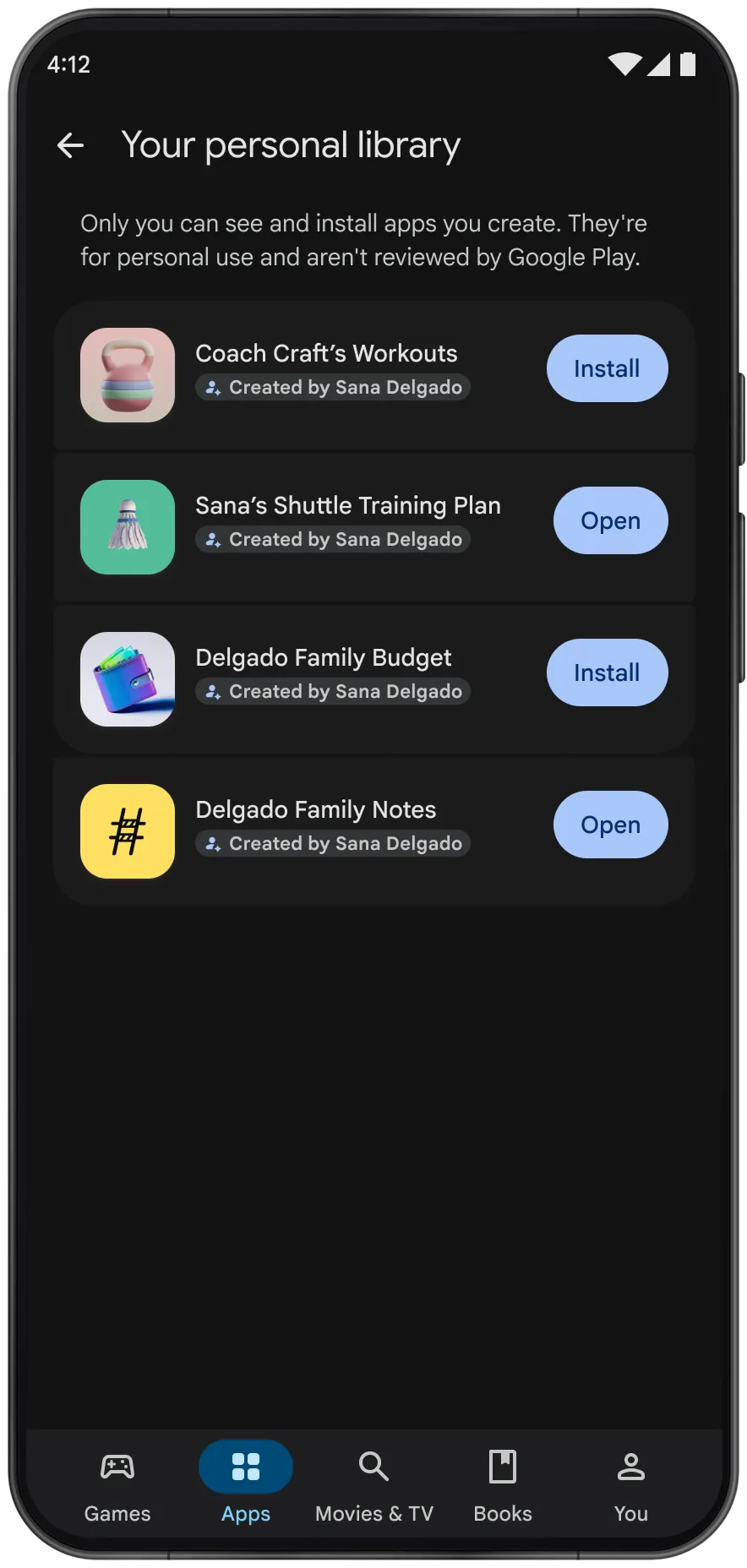 Запуск персонального Android-приложения через Google Play