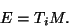 \begin{displaymath}E=T_iM.\end{displaymath}