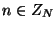 $ n\in Z_N$