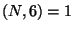 $ (N,6)=1$